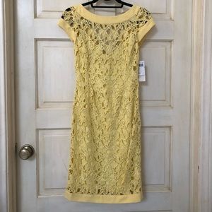 NWT Chetta B Lace Dress in Sunny Lemon Yellow